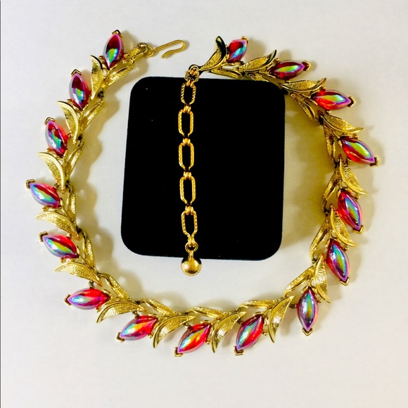 Vintage Kramer Signed Art Glass Necklace